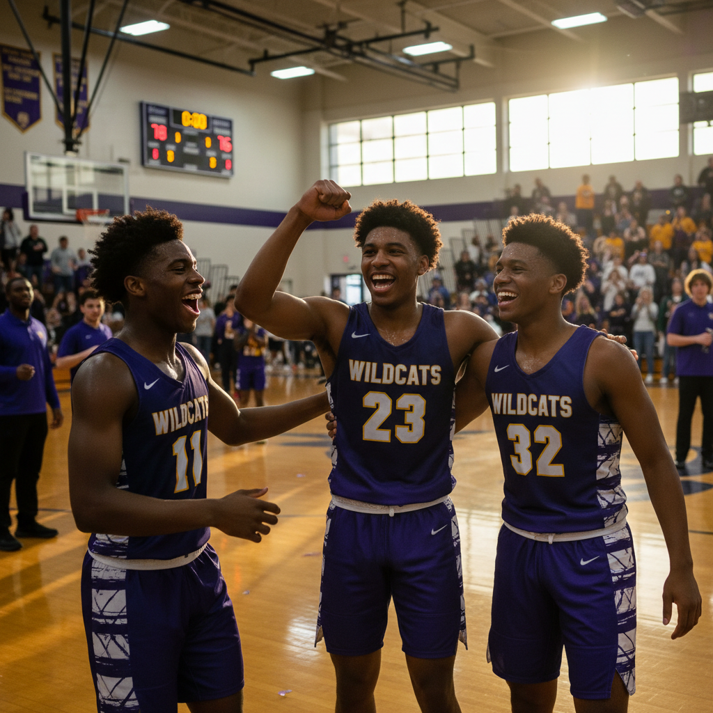Student athletes celebrating together